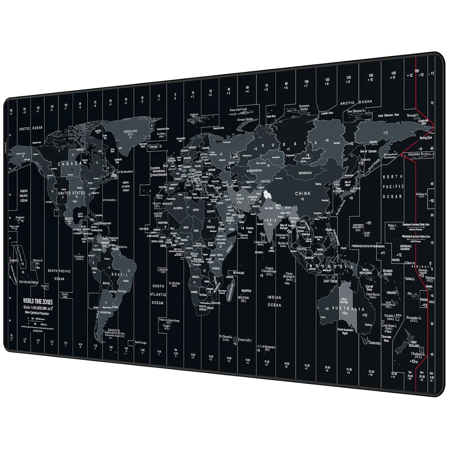 Large World Map Gaming Mouse Pad XXL 35.4x15.7 Inches Extended Desk Mat