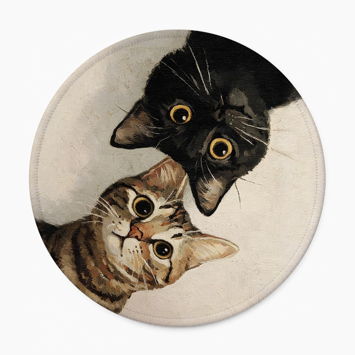 Cute Cat Mouse Pad, Funny Curious Cats Mousepad for Laptop Computer, Vintage ...