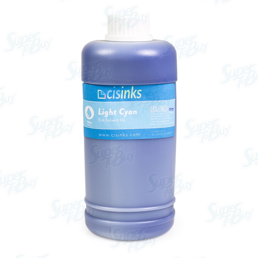 Eco-Solvent Ink LIGHT CYAN Bottle for Roland Mimaki Mutoh Printers 1000 ml 1 L