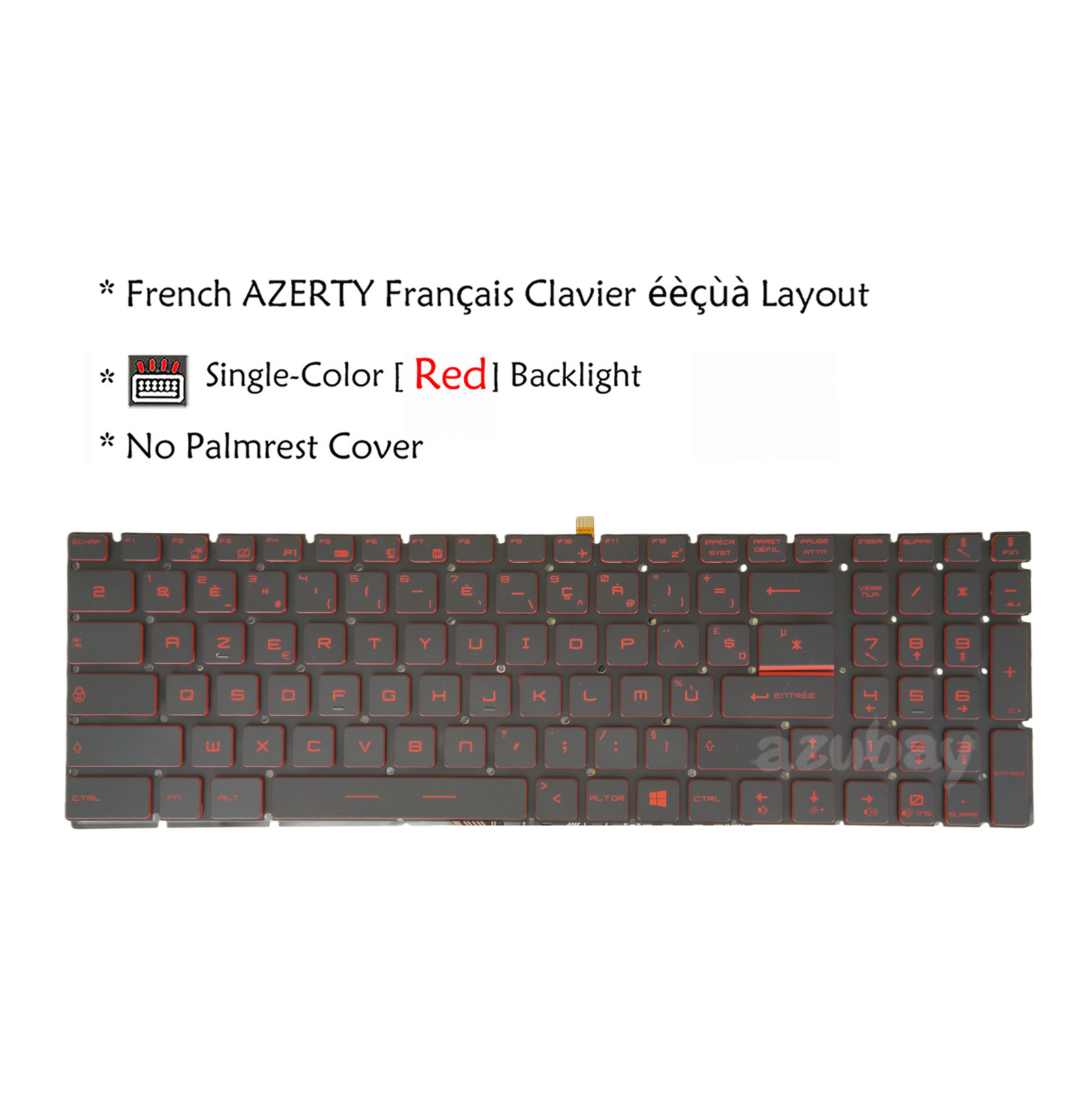 Clavier Français FR For MSI GP63 GP72 GP72VR PE60 PE70 PL60 PX60 WE63 Backlit