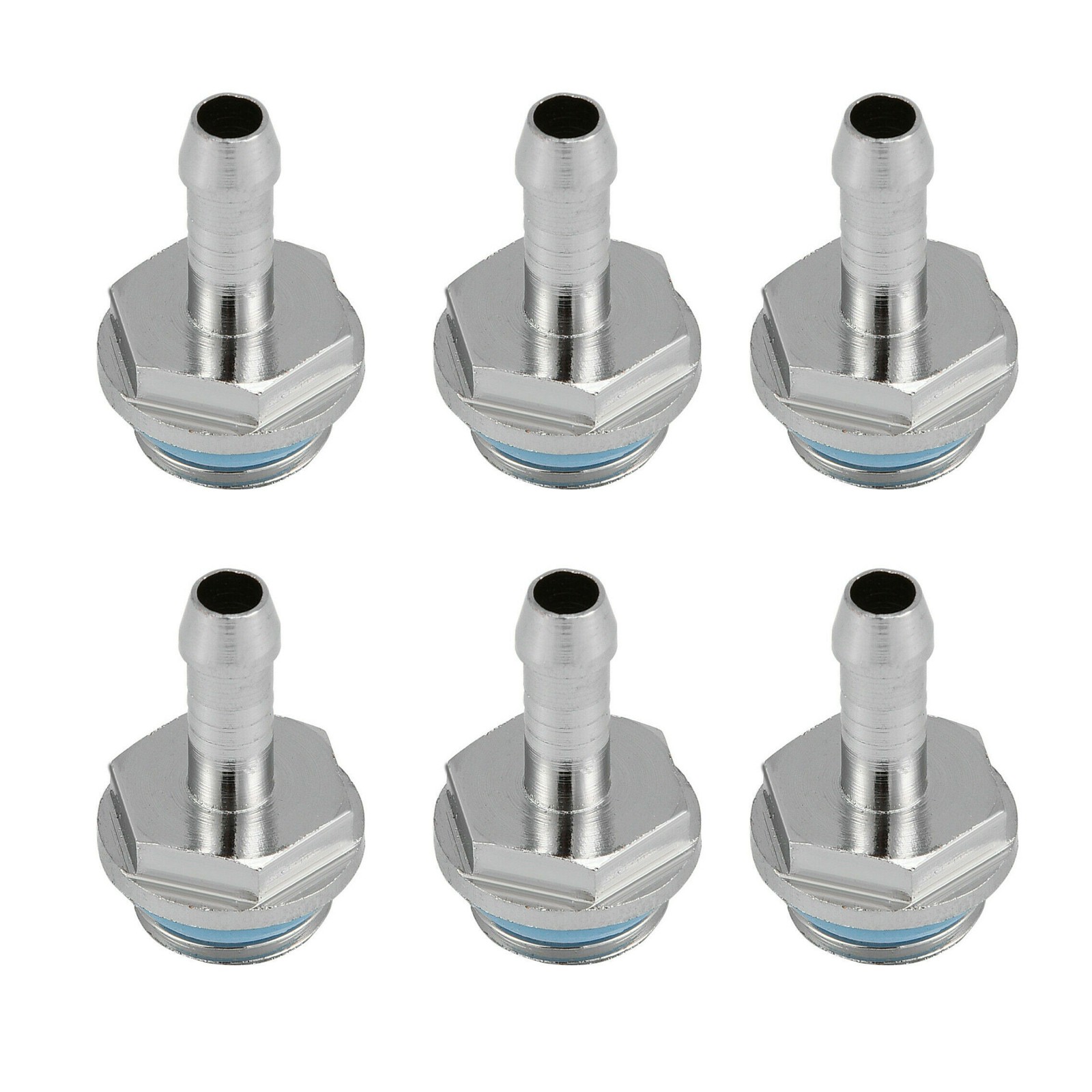 New 6 Pcs Barb Fittings Connector Replacement Parts For Water Tank Cooling