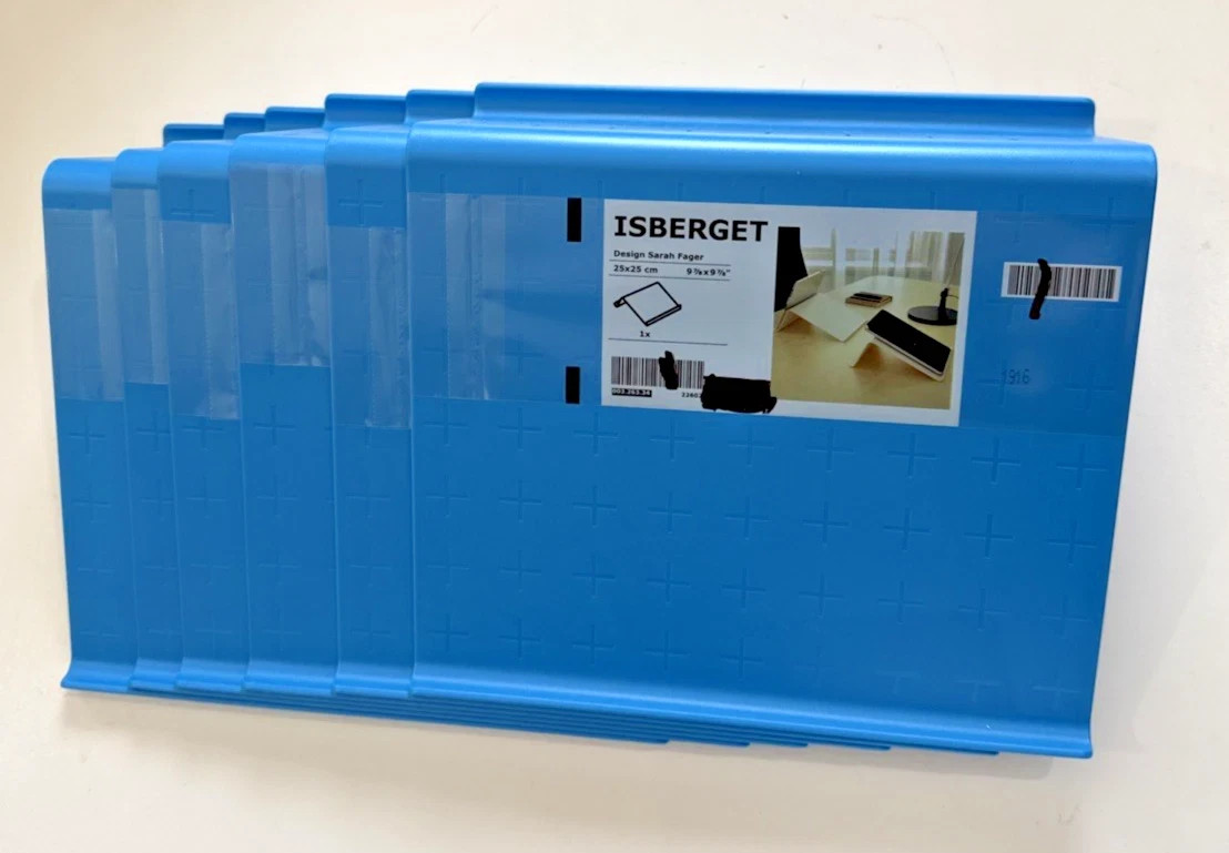 Lot of 6  IKEA Isberget Blue Plastic Laptop iPad Tablet Tray Stand Electronics