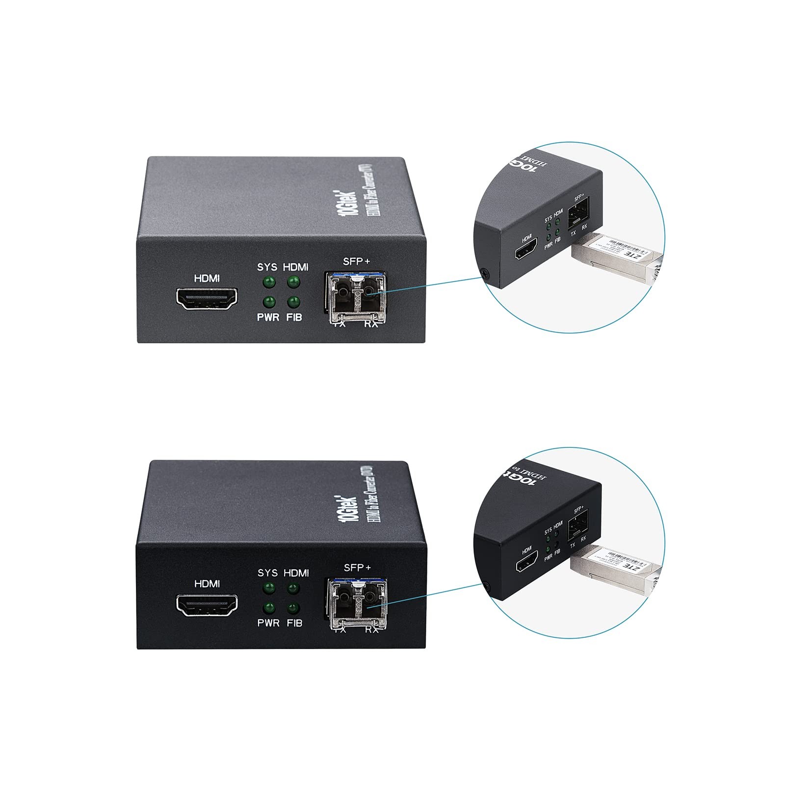 10Gtek a Pair of HDMI to Optical Fiber Extender Converter 10km, 1.4