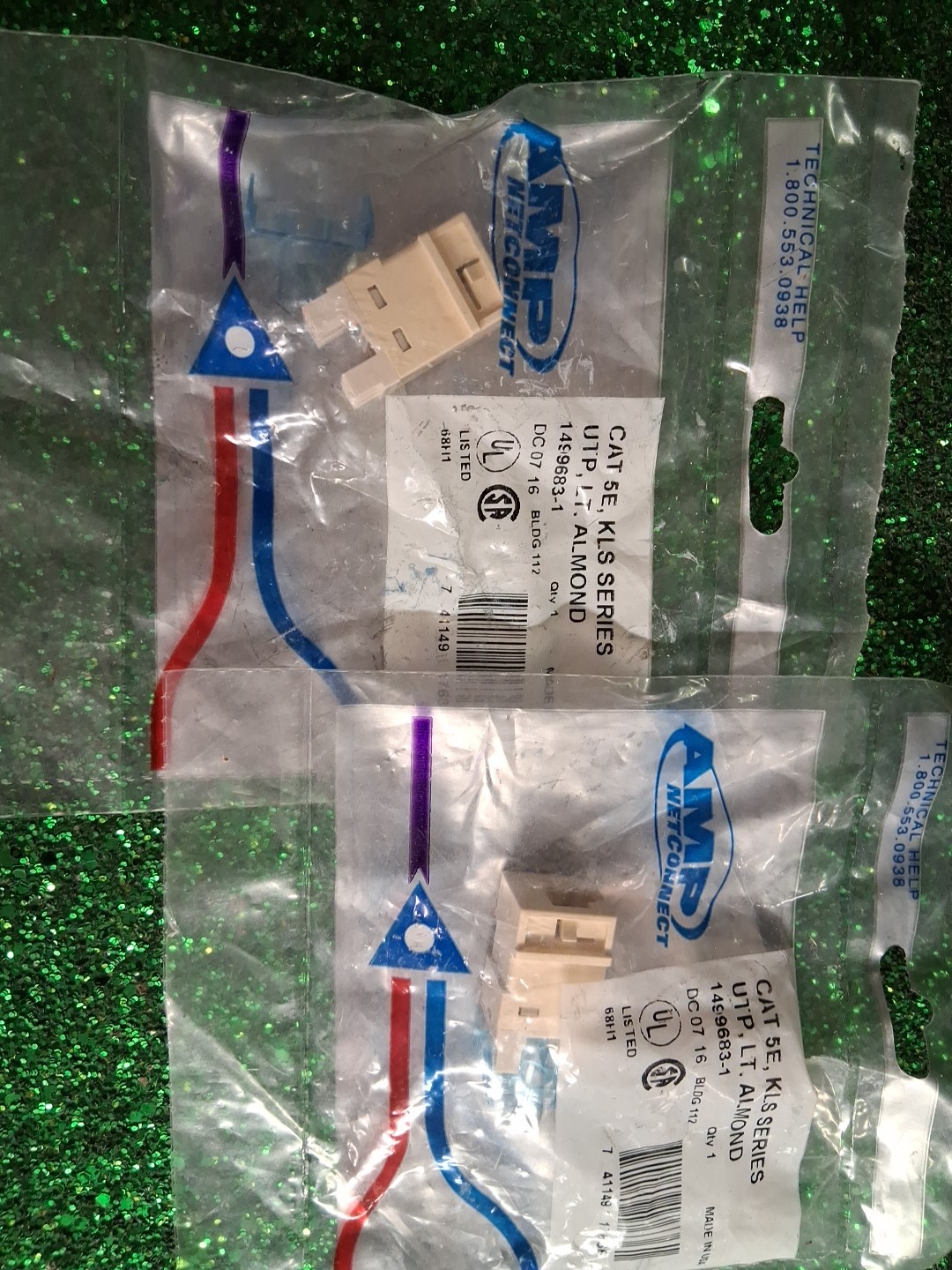 Amp Net Connect Cat 5e KLS Series UTP Lt Almond 1499683-1 Connectors pi