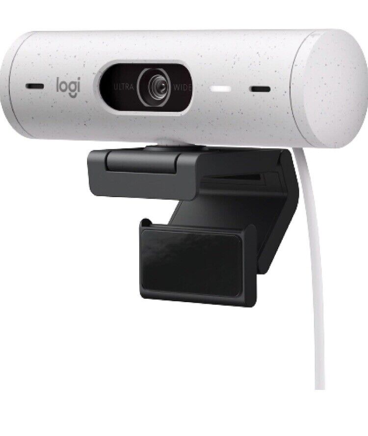 NEW Logitech Brio 500 Full HD Webcam USB-C Cable - Off White