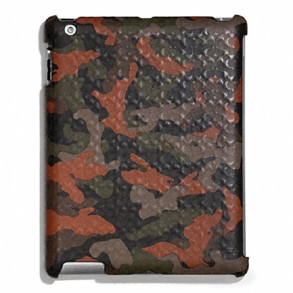 Coach Heritage Signature Fatigue/Orange Camo IPad Case Cover (F64219) - $128