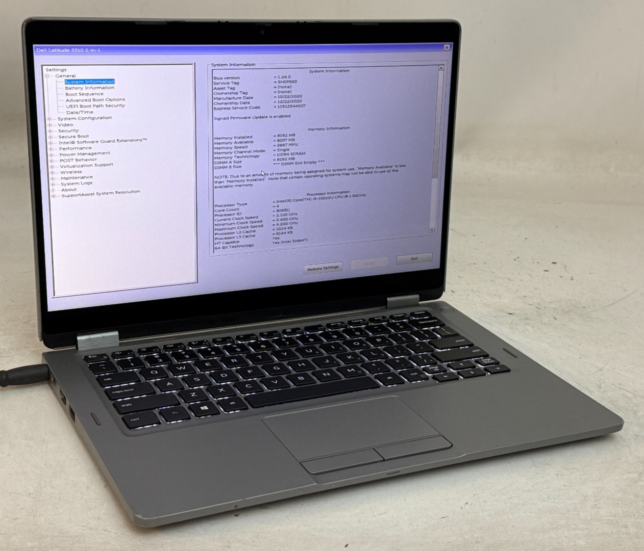 Dell Latitude 5310 2in1 13.3" (i5-10210u - 8GB RAM - 512GB SSD - Win11Home)