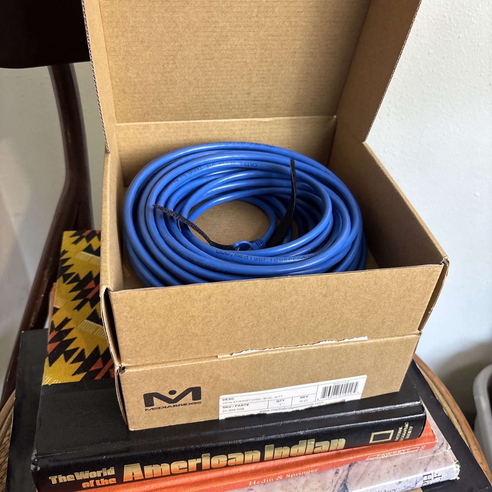 Mediabridge 31-399-50X Cat5e 50ft Ethernet Network Cable High Spd- Blue X2 Pack