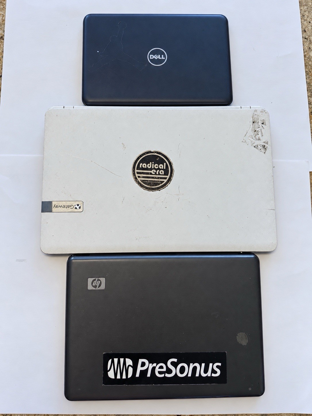 Lot of 3 Dell Gateway HP Laptops Untested For Parts or Repair AS-IS