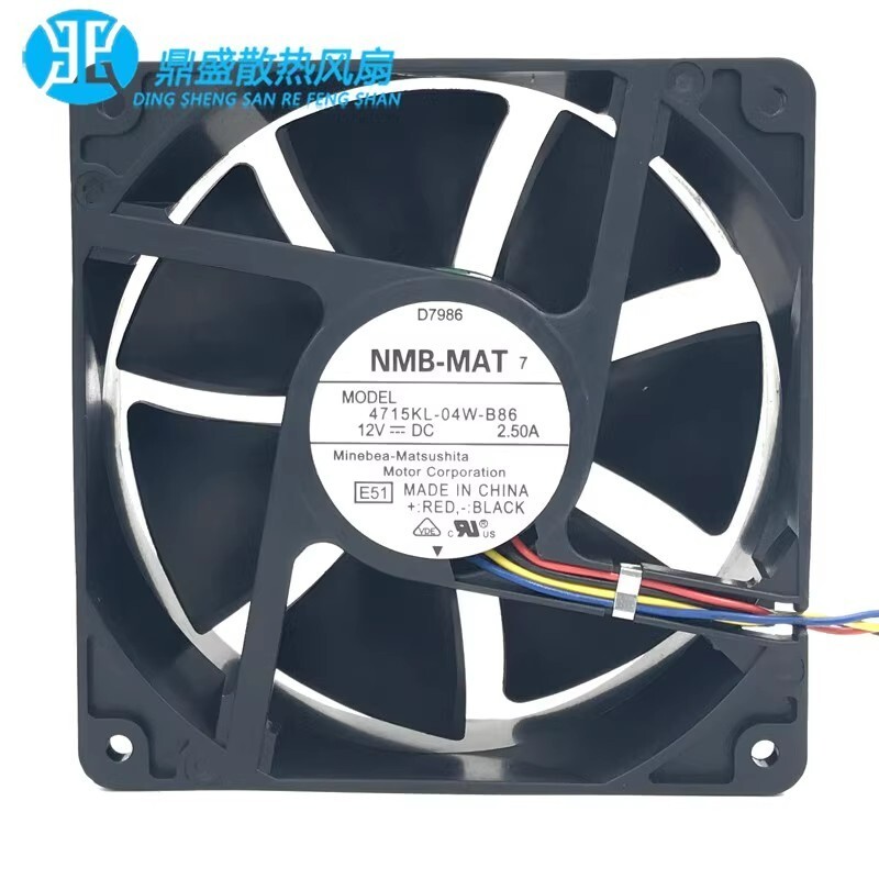 NMB-MAT 4715KL-04W-B86 12038 DC12V 2.50A 12CM 4-Wire PWM Cooling Fan
