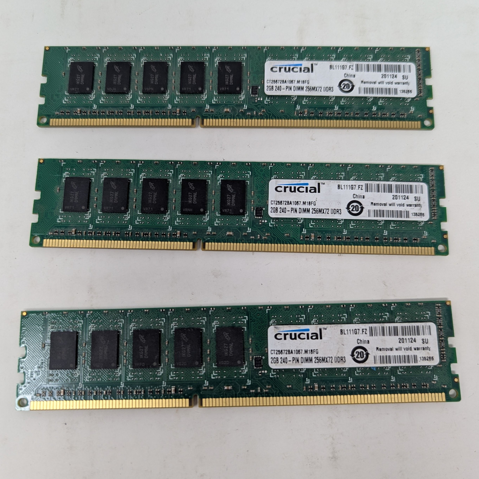 Crucial 6GB (3x2GB) DDR3-1066 PC3-8500 ECC Unbuffered RAM