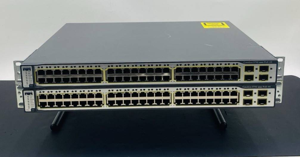 LOT OF 2 Cisco Catalyst WS-C3750-48PS-S 48-Port Rack Mountable Ethernet Switch
