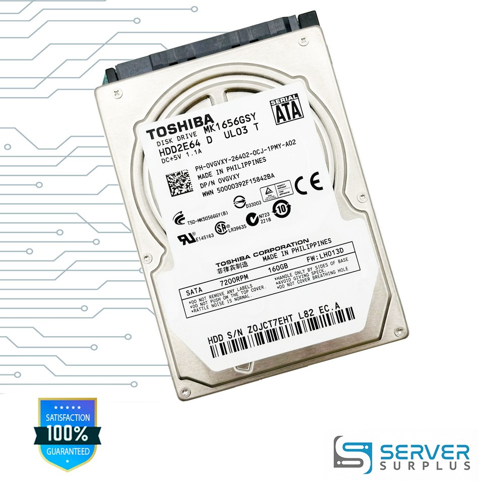 Dell 160GB SATA 7.2K 2.5 in Enterprise HDD | 0VGVXY | MK1656GSY | VGVXY