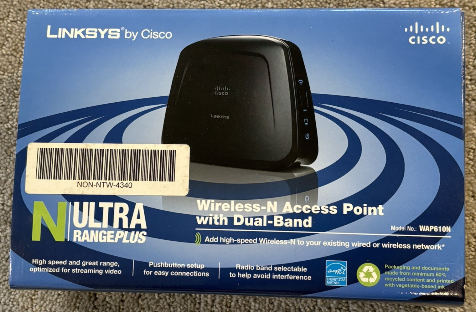 Cisco Linksys WAP610N Dual-Band Wireless-N Access Point - NEW