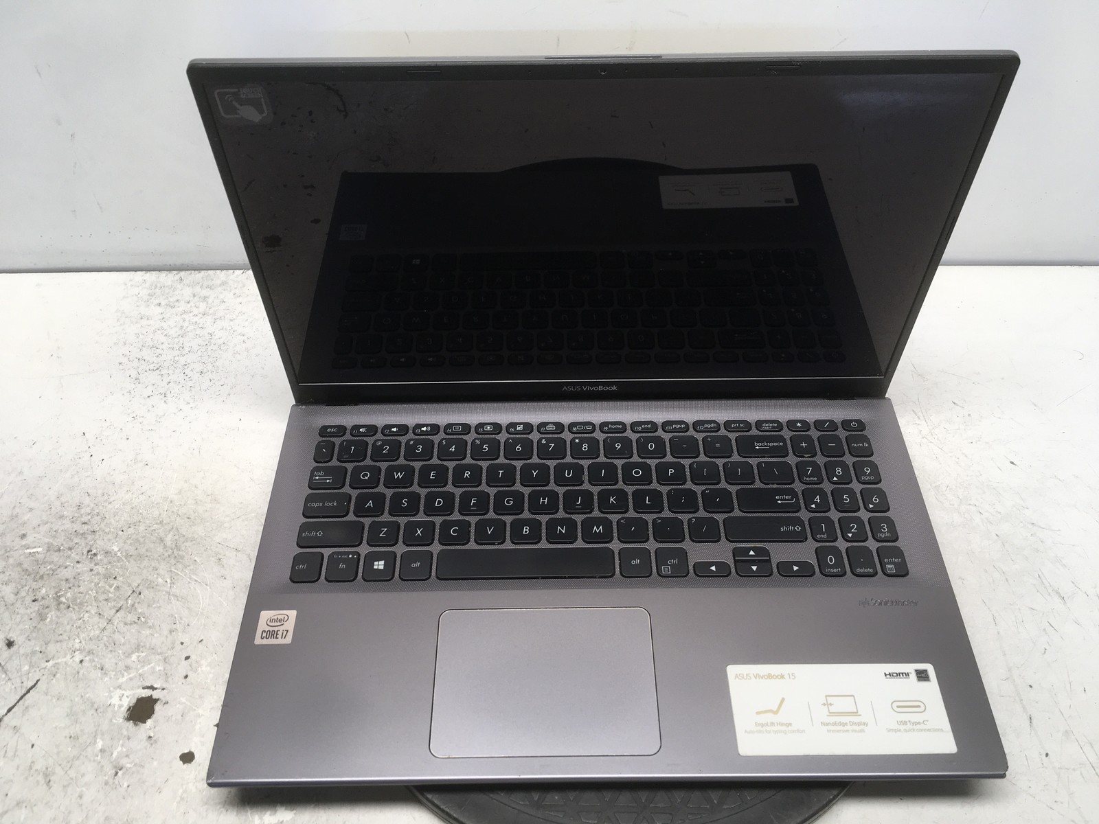 Asus VivoBook X512J Intel i7-1065G7 1.3GHz 4 GB NO HDD No Batt