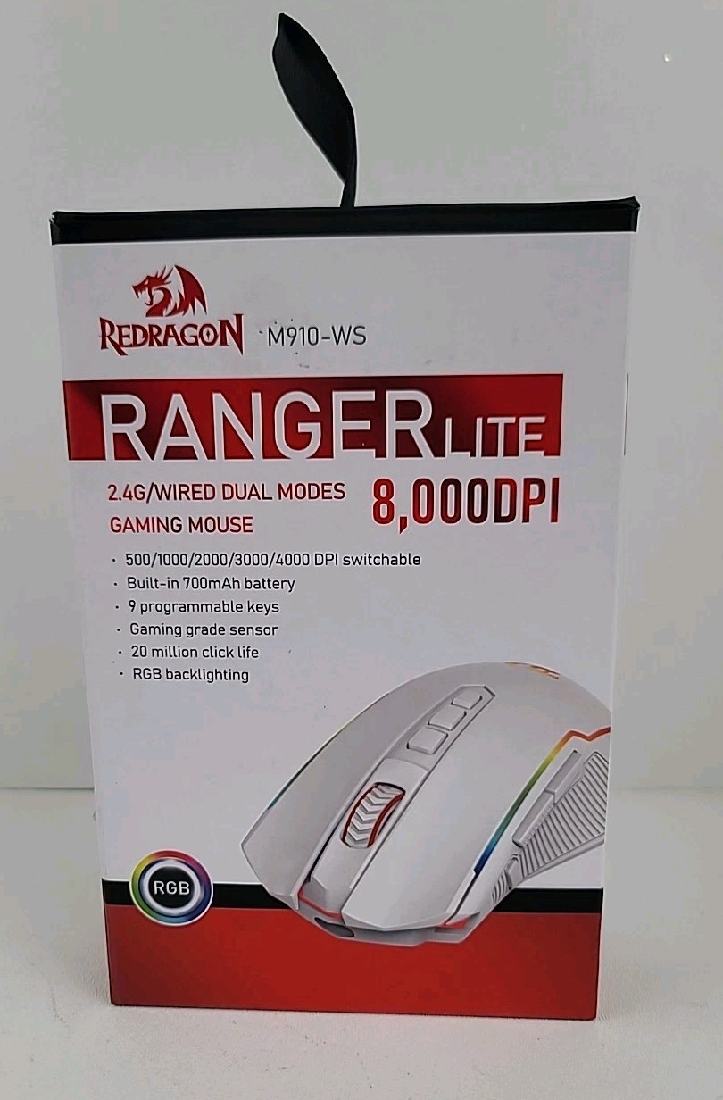 Redragon RANGER Lite Gaming Mouse 2.4G Wireless/Wired M910-WS 8000DPI New Open B