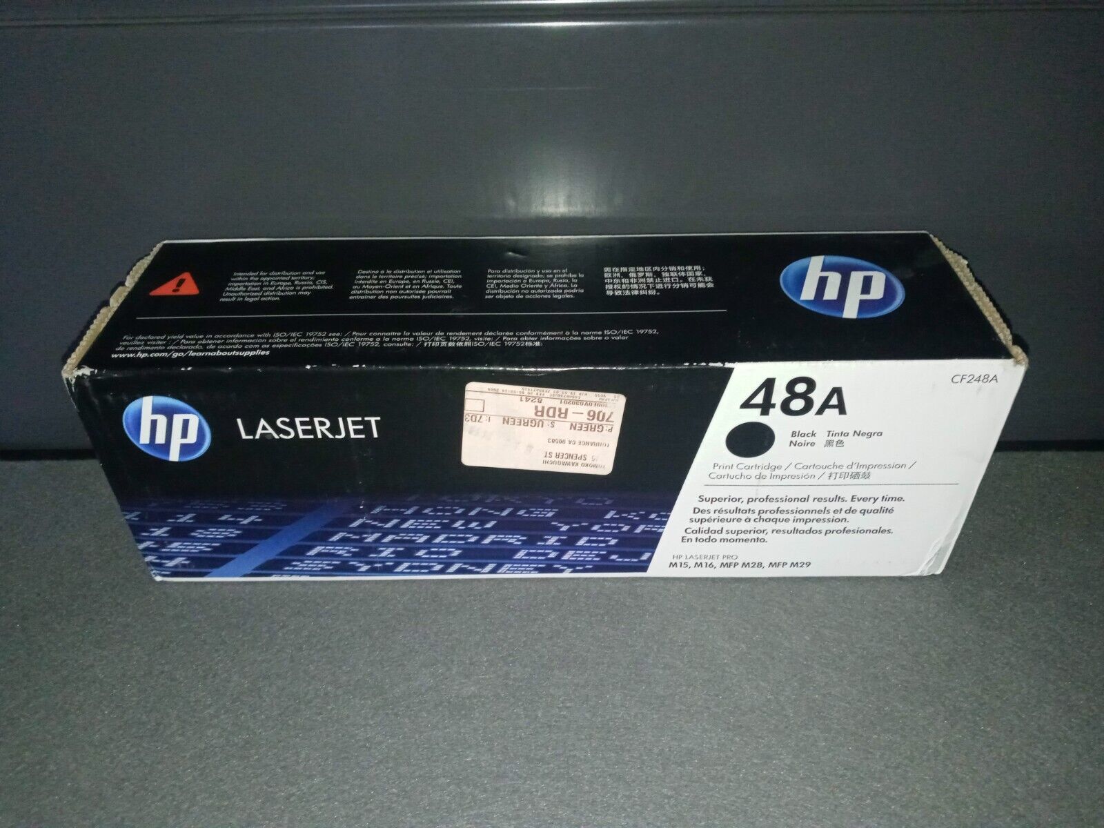 New HP 48A Black Original LaserJet Toner Cartridge CF248A Authentic OEM Sealed