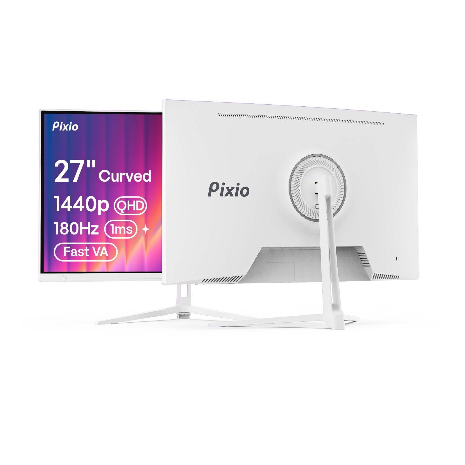 Pixio PXC278 Wave White 27" Curved 1440p 1ms 180Hz Gaming Monitor B-STOCK 112180