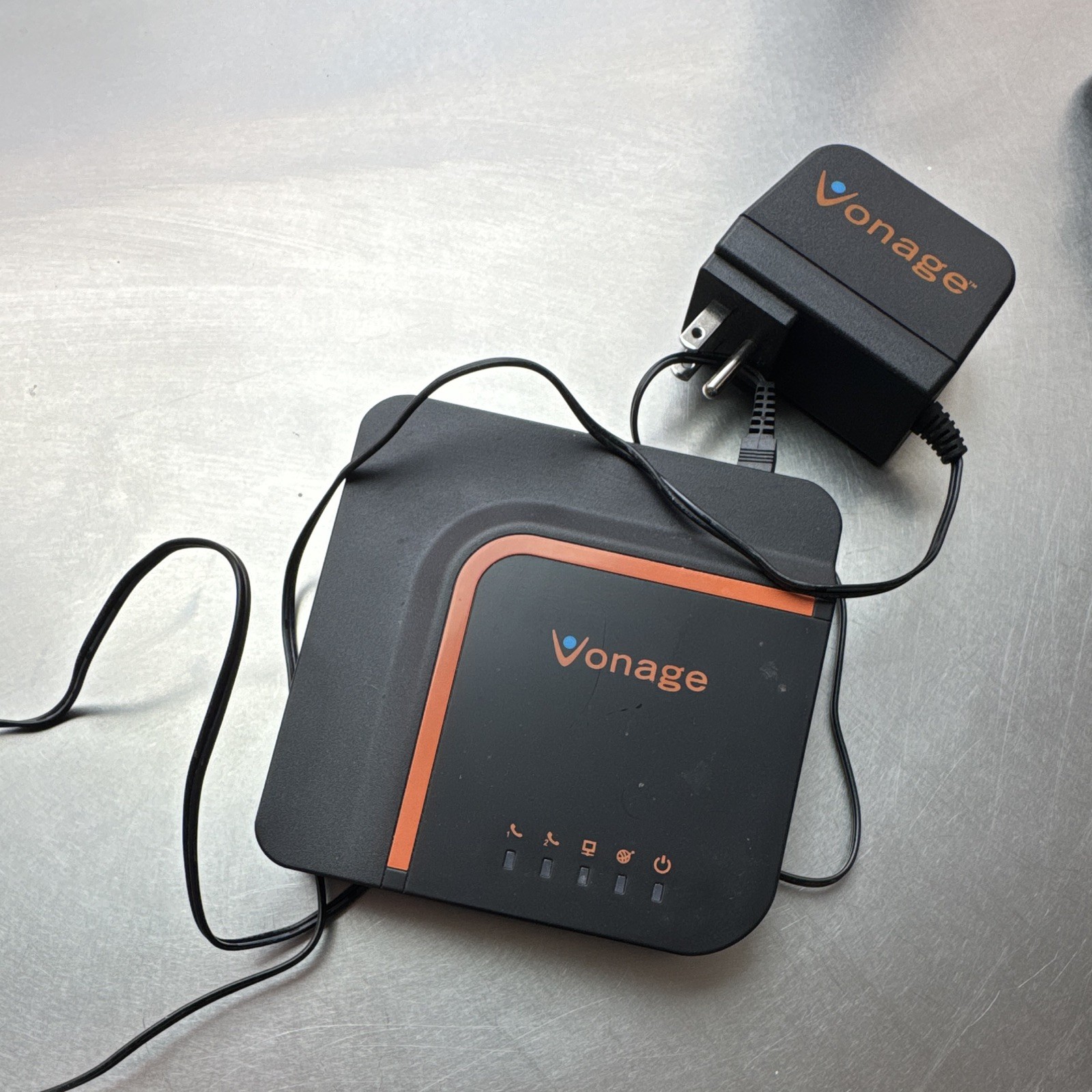 Vonage VDV23-VD 2-Line VoIP Phone Adapter Black RJ-11/RJ-45 Ethernet w/Power