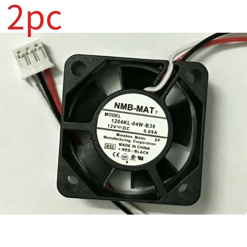 2pc NMB 1204KL-04W-B39 12V 0.09A 3CM 3010 30mm 3-wire mute cooling fan 3pin