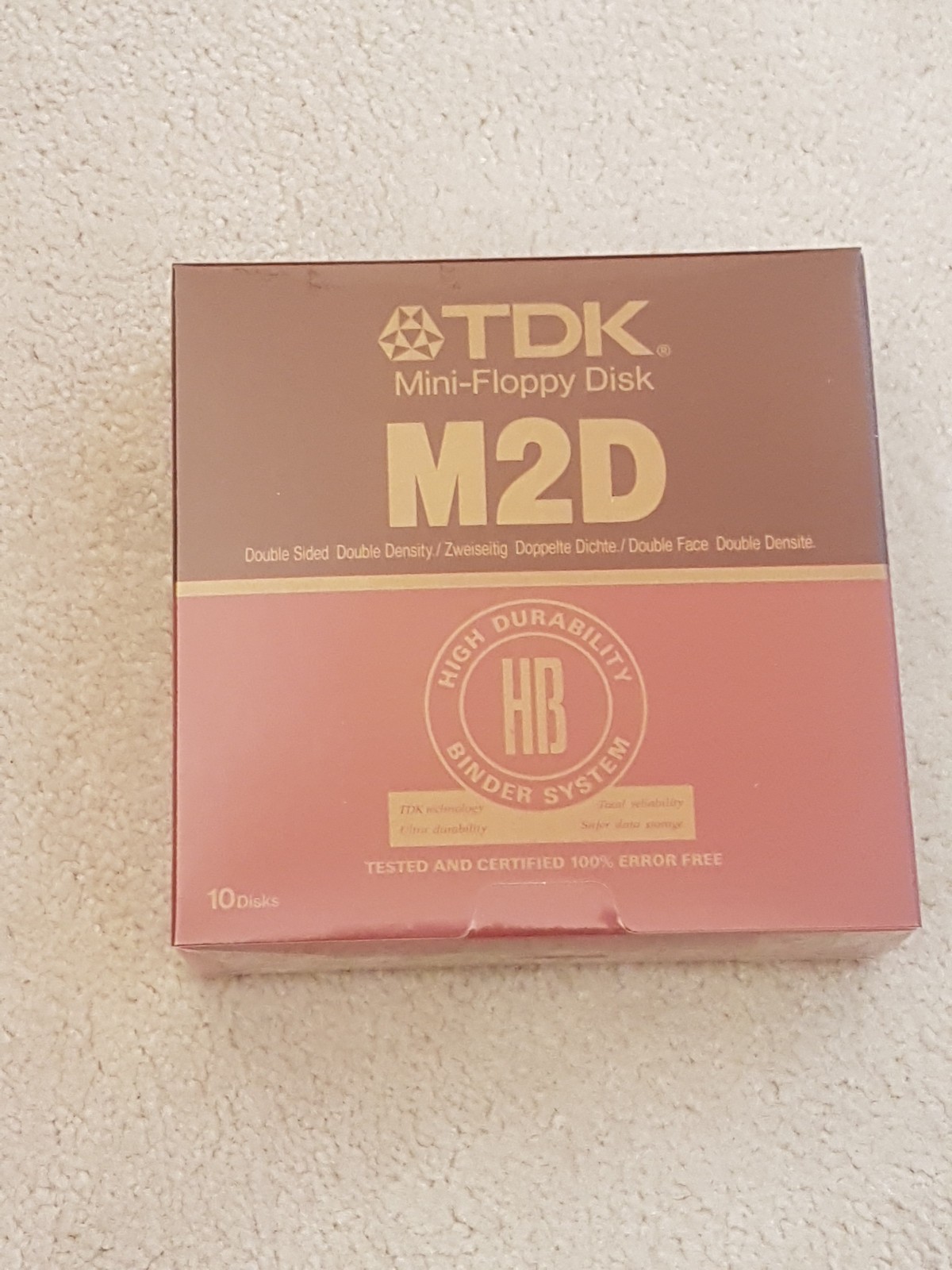 10 Factory Sealed TDK 5.25" M2D Double Sided Double Density Mini-Floppy Disks