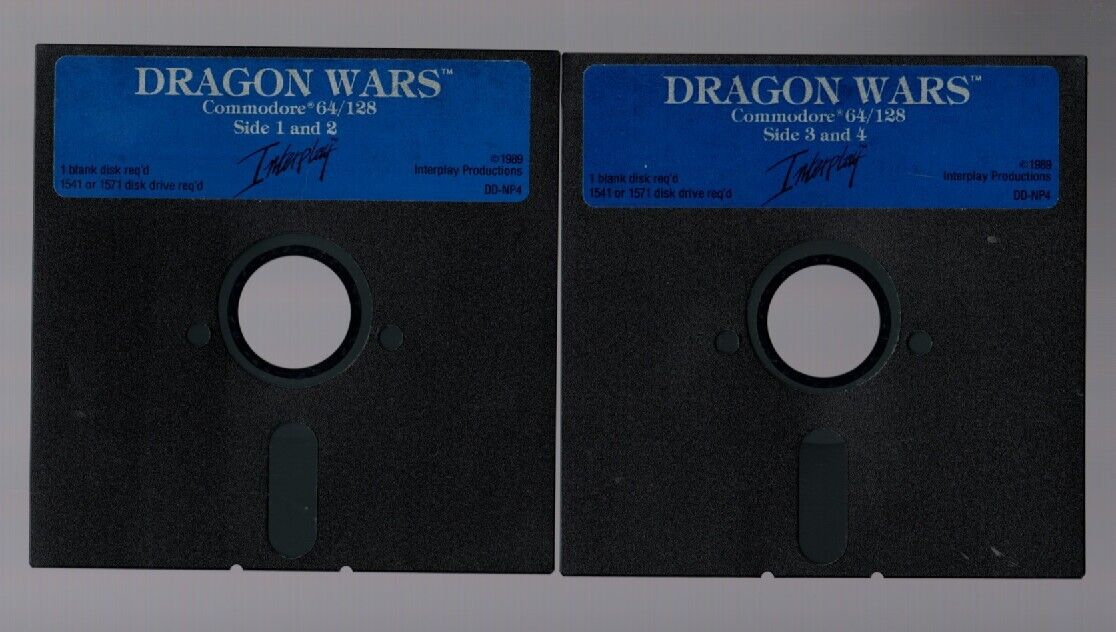 Commoddore 64 - 128 - Interplay - Dragon Wars - Disks-& CD