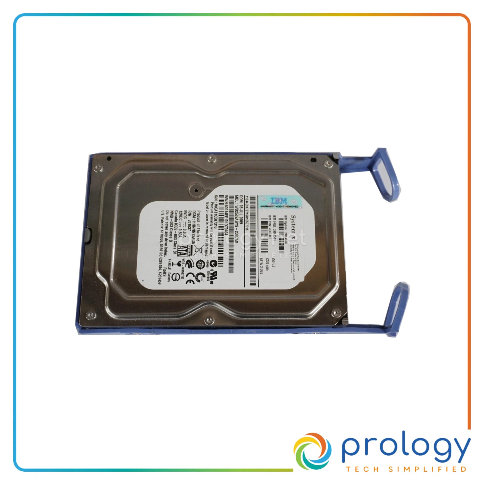 Wd WD2502ABYS IBM 42C0463 250GB 7200RPM SATA 3.5" HDD NO CADDY 1YrWty TaxInv