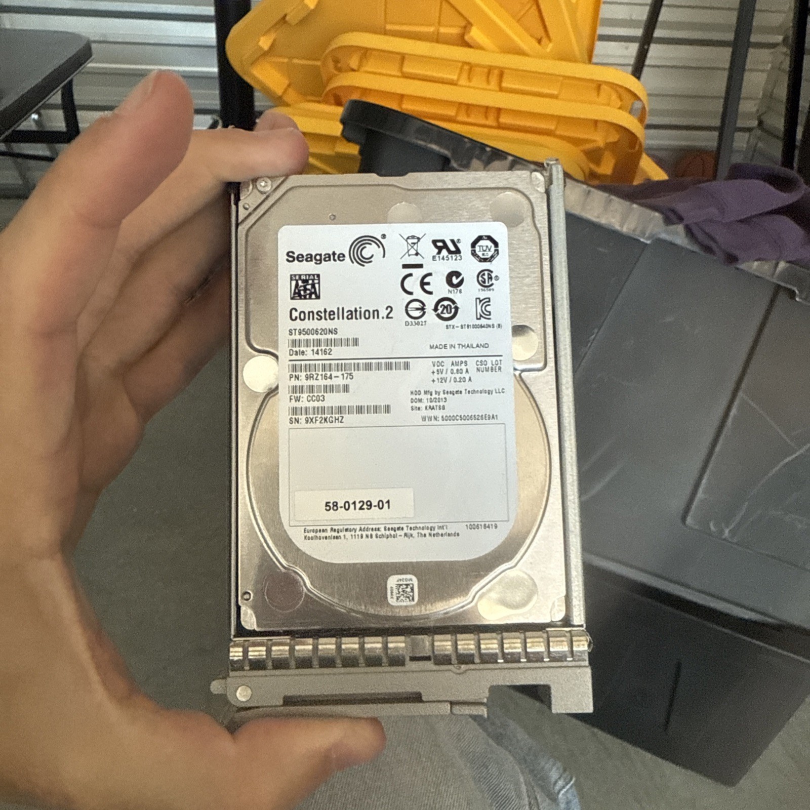Lot of 2 Seagate Constellation.2 500GB 7200RPM 2.5" ST9500620NS HDD with Caddy