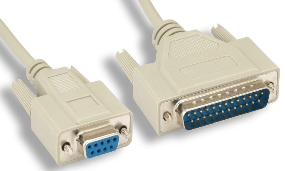 1FT Serial Modem Cable DB9-F to DB25-M