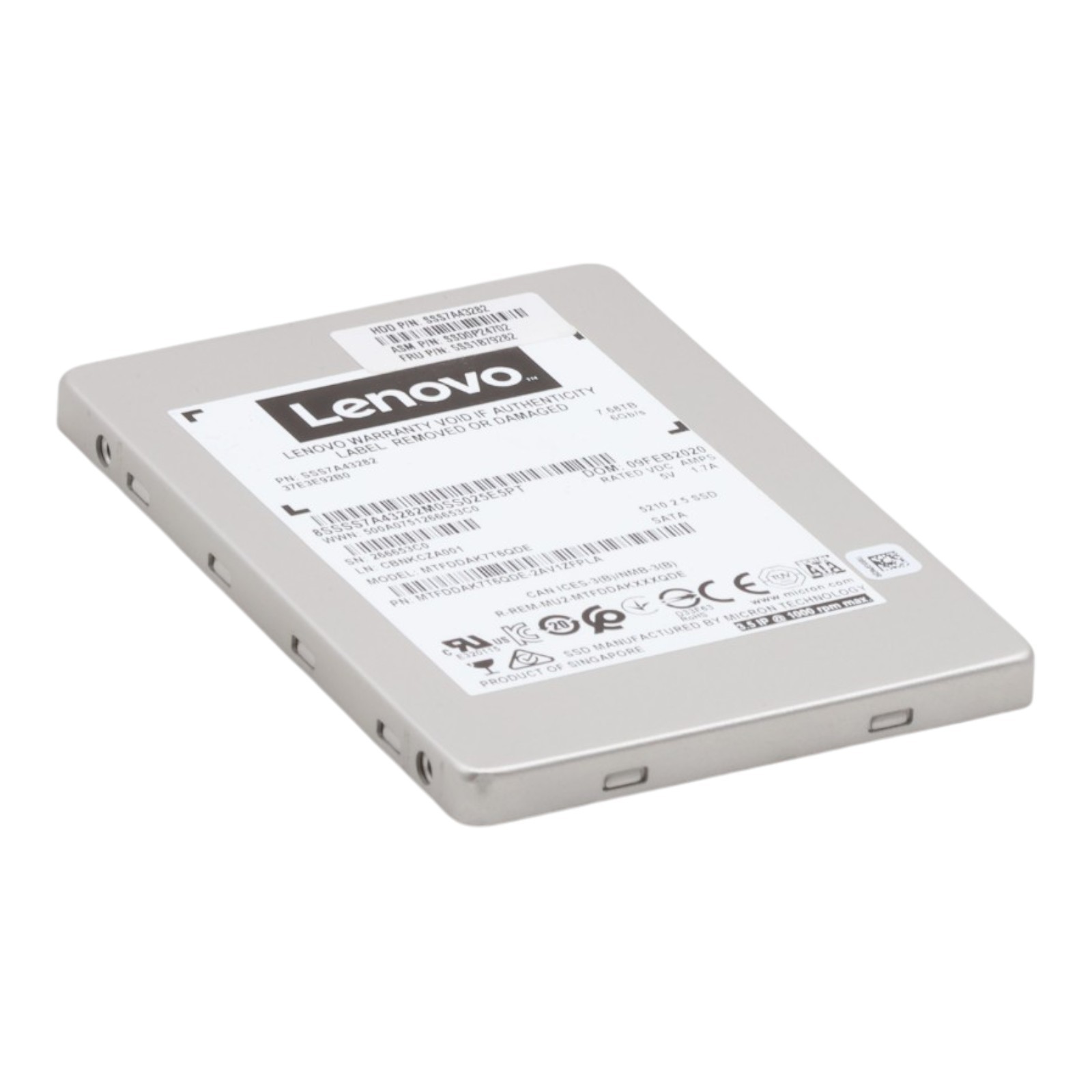 Lenovo Micron MTFDDAK7T6QDE 7.68TB S-ATA III SSS7A43282 3D QLC NAND