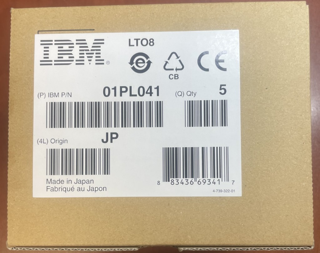 5 PACK of IBM LTO8 Tape Cartridge 01PL041 Data Cartridge Ultrium-8  LTO-8
