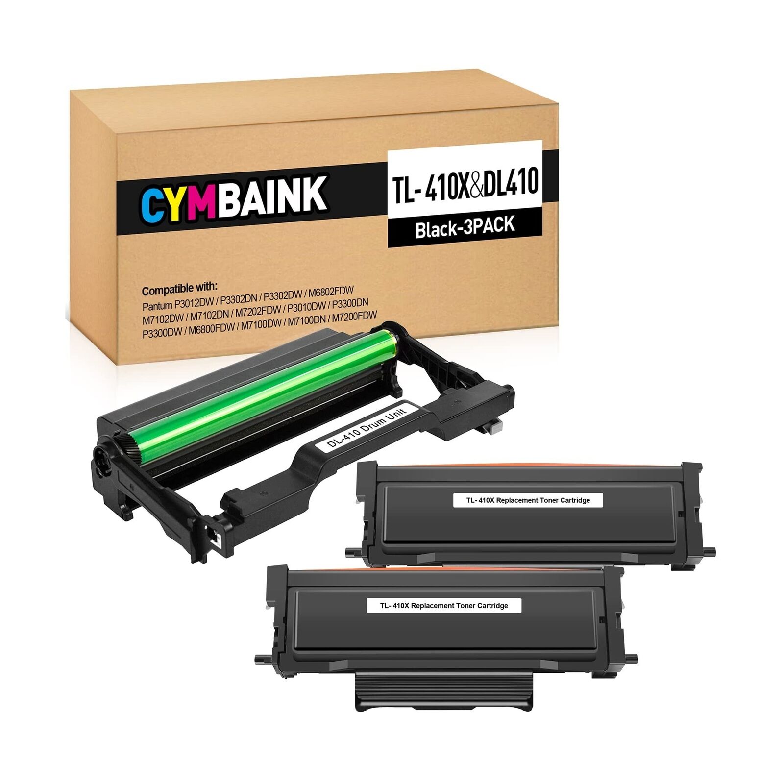 CYMBAINK 3 Pack Replacement for Pantum TL-410X Toner Cartridge & DL-410 Drum ...