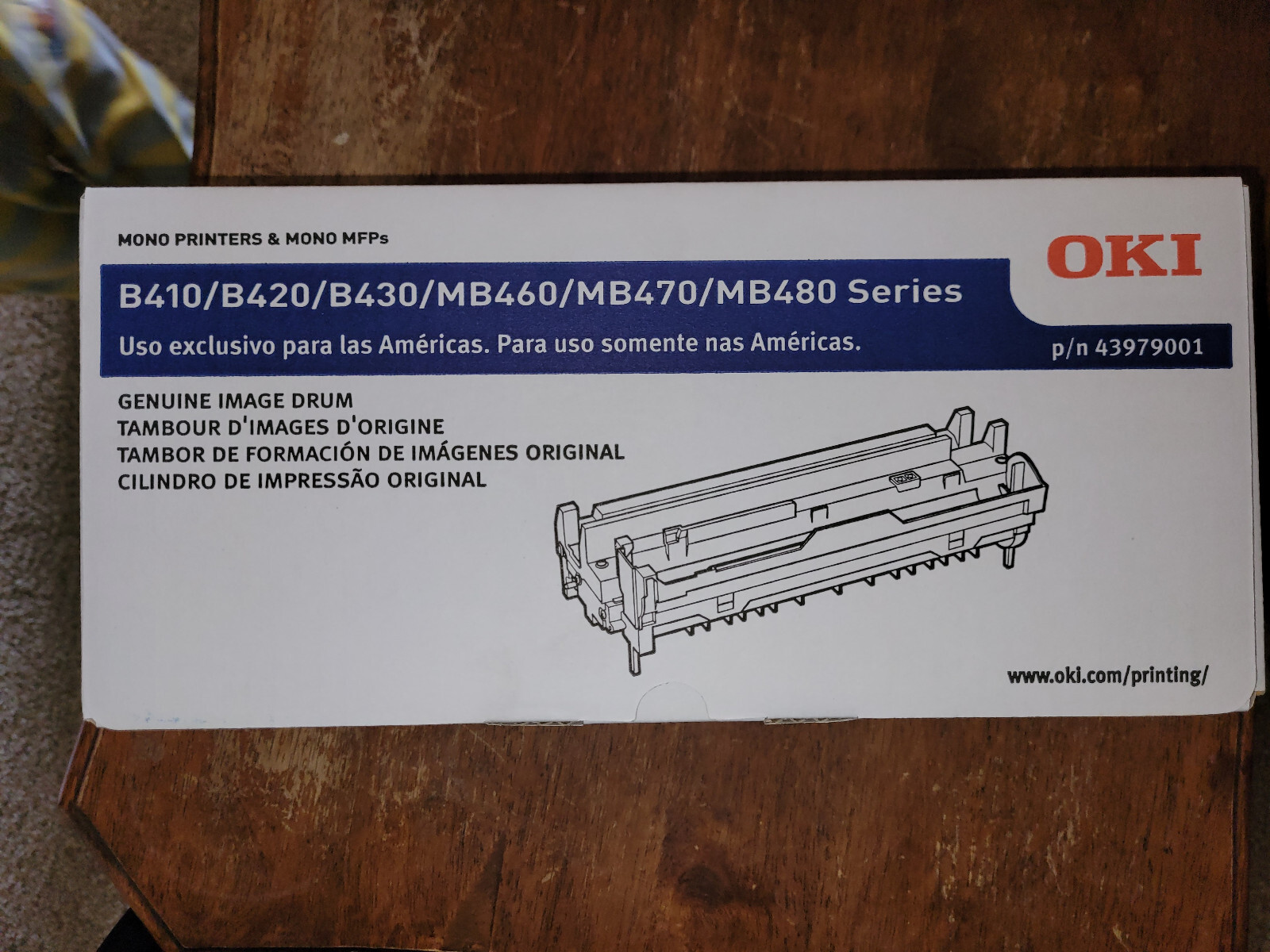OKI P/N 43979001 Genuine Image Drum B410/B420/B430/MB460/MB470/MB480 Series