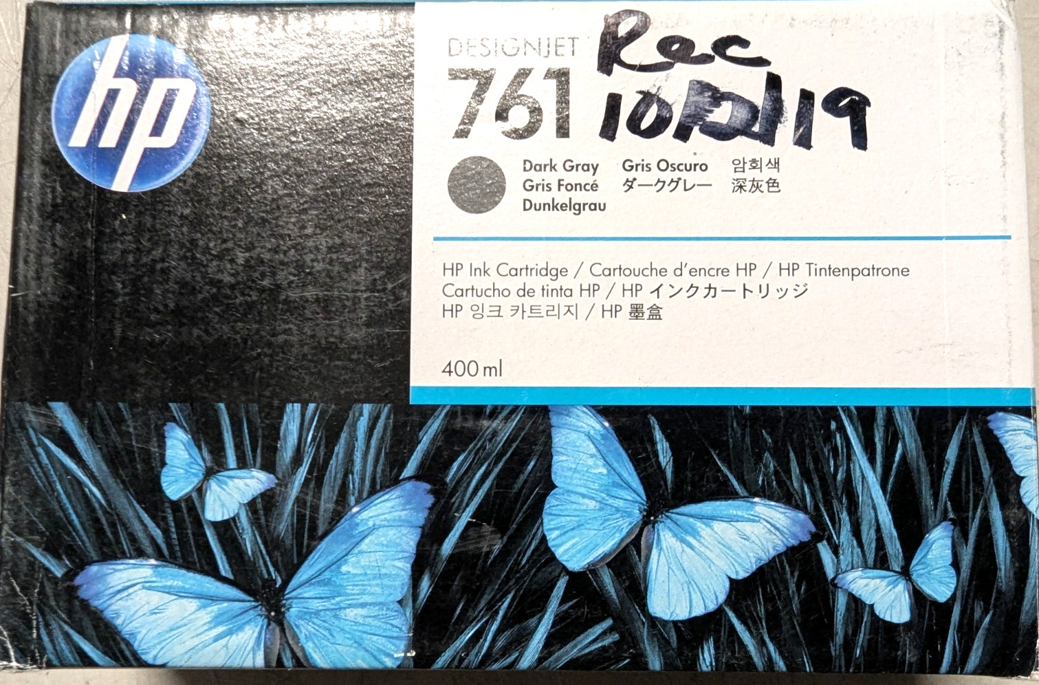 ✨ Genuine HP 761 Dark Gray 400ml Ink Cartridge CM996A DesignJet T7100 Grey ✨