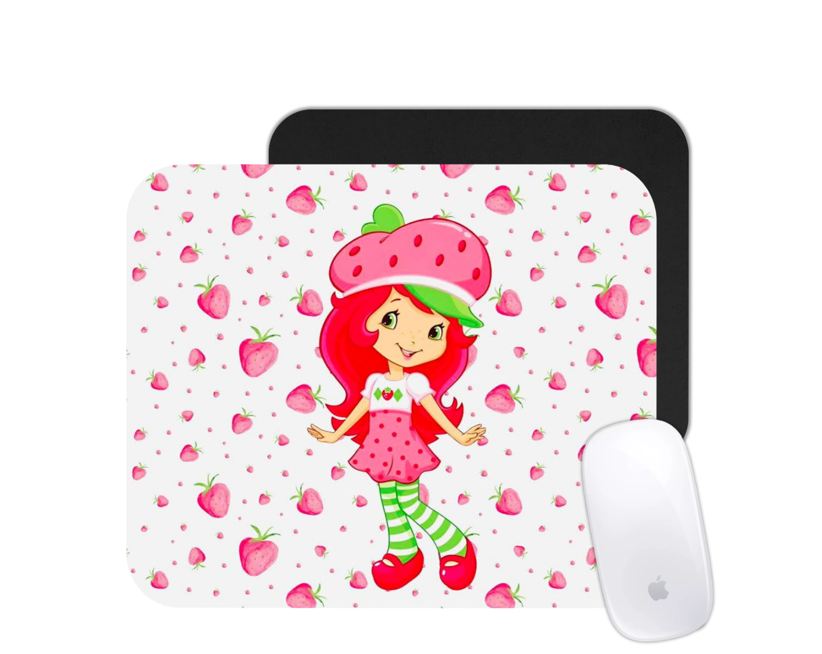 Strawberry Girl Mouse Pad Desk Mat Cute Retro Cartoon