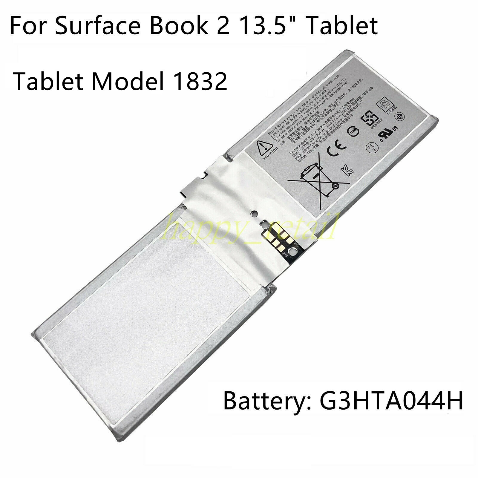 18Wh New Tablet Battery G3HTA044H For Microsoft Surface Book 2 13.5" 1832