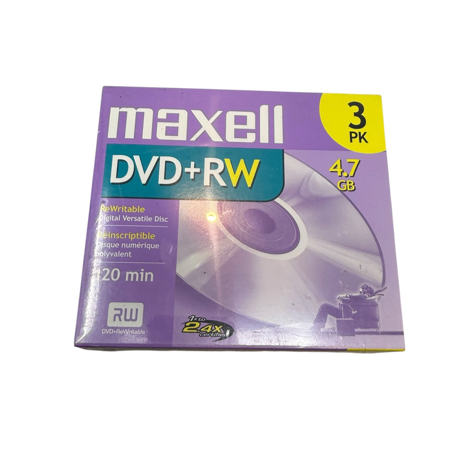 Maxell DVD+RW 4.7GB 4x Recordable Rewritable Discs 3 Pack