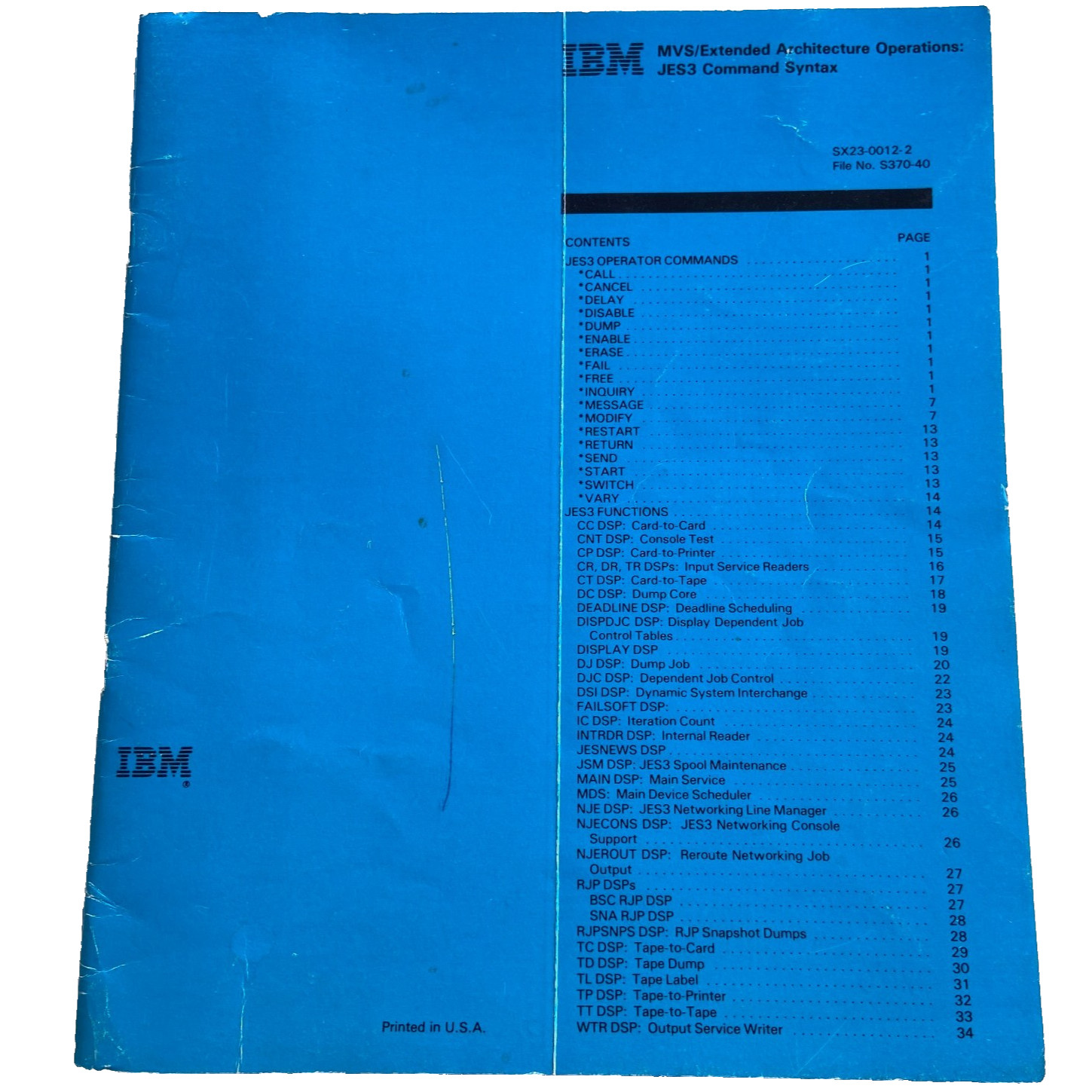IBM MVS Extended Architecture Operations JES3 Command Syntax 1985 3rd Edition SC