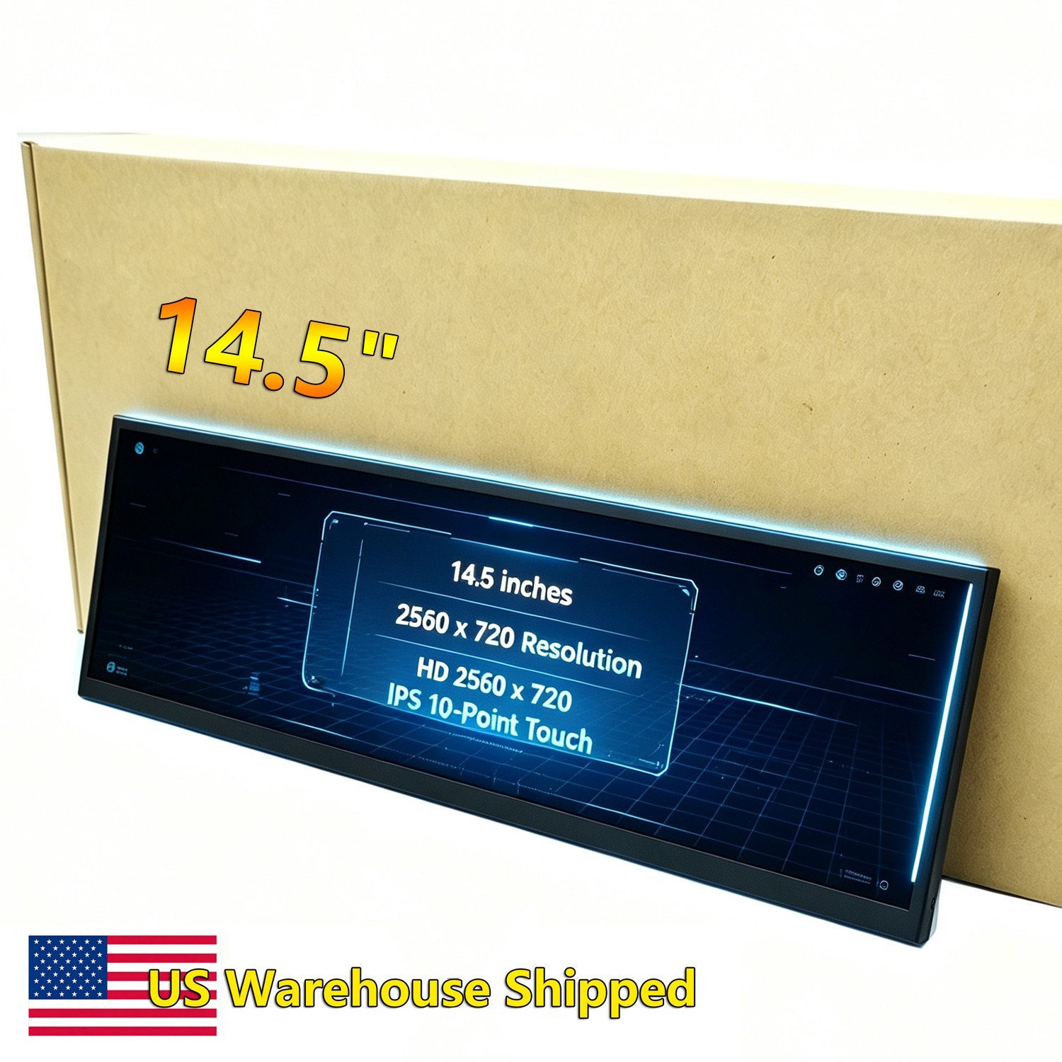14.5" IPS Touch Monitor 32:9 Ultra‑Wide Metal Housing 2560×720 Type‑C Mini‑HDMI