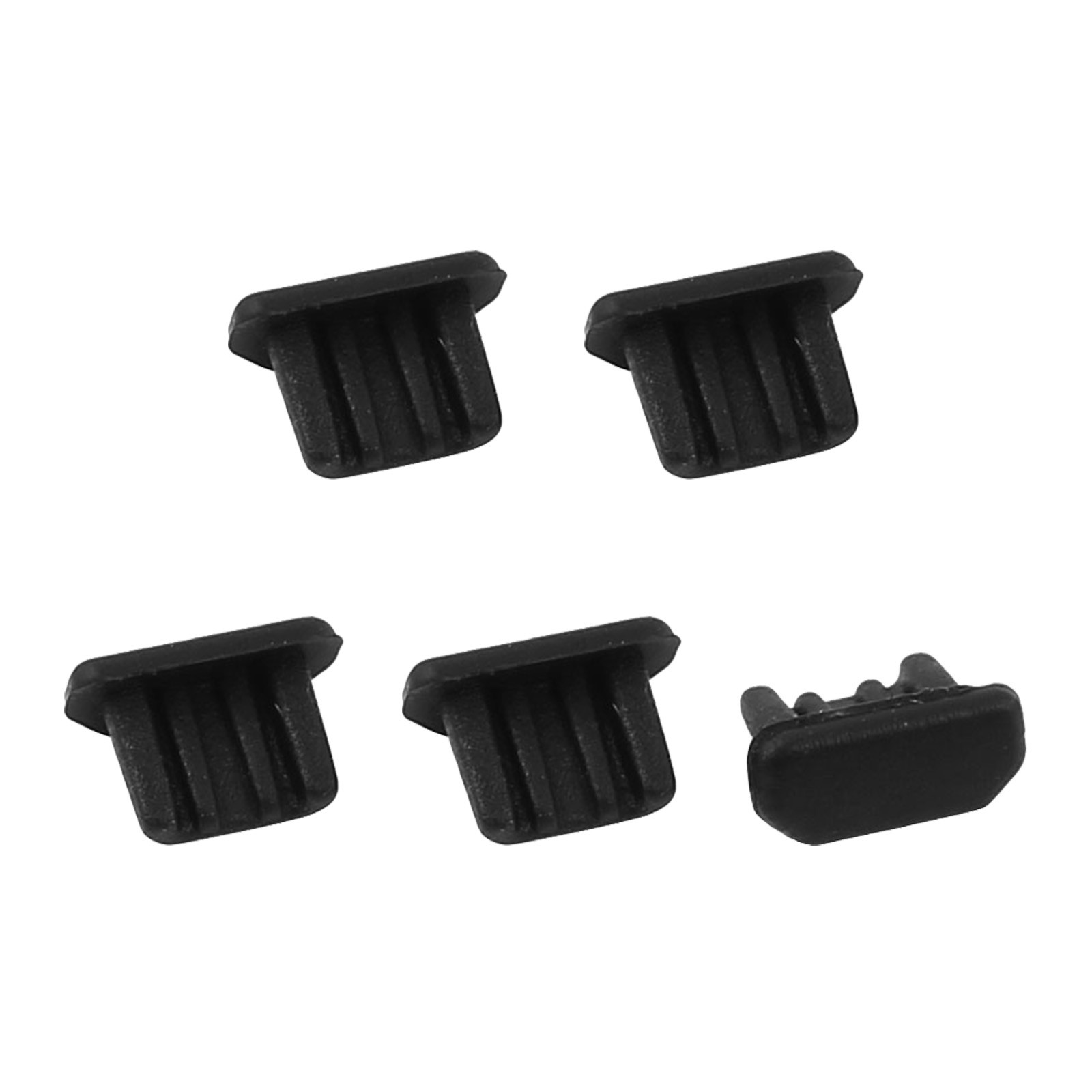 5 x Micro USB Anti Dust Plug Port Dust Silicone Covers Caps Stoppers Black