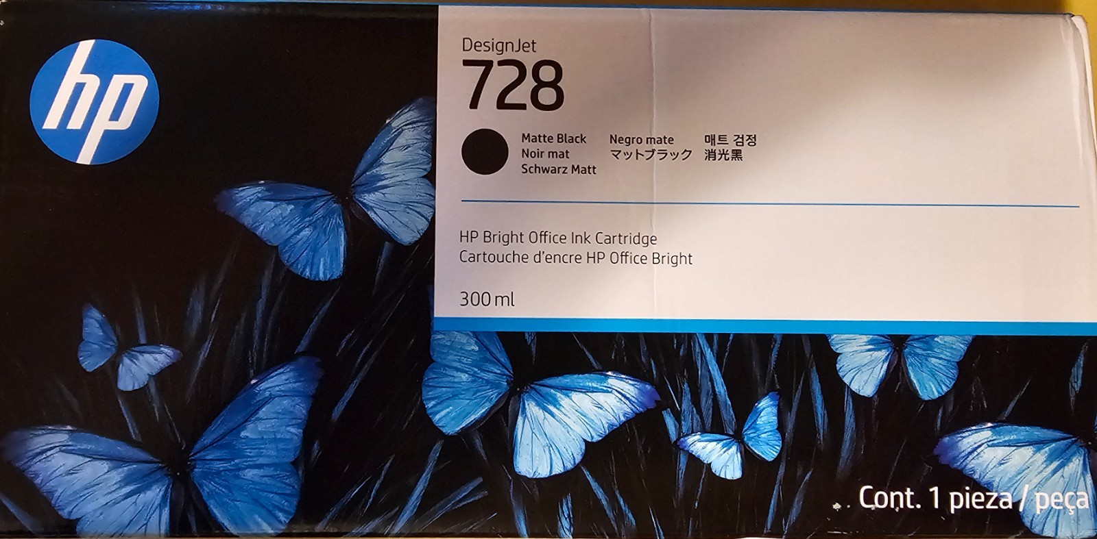 HP 728 (F9J68A) Matte Black 300ml Genuine Ink Cartridge - 2028 Date