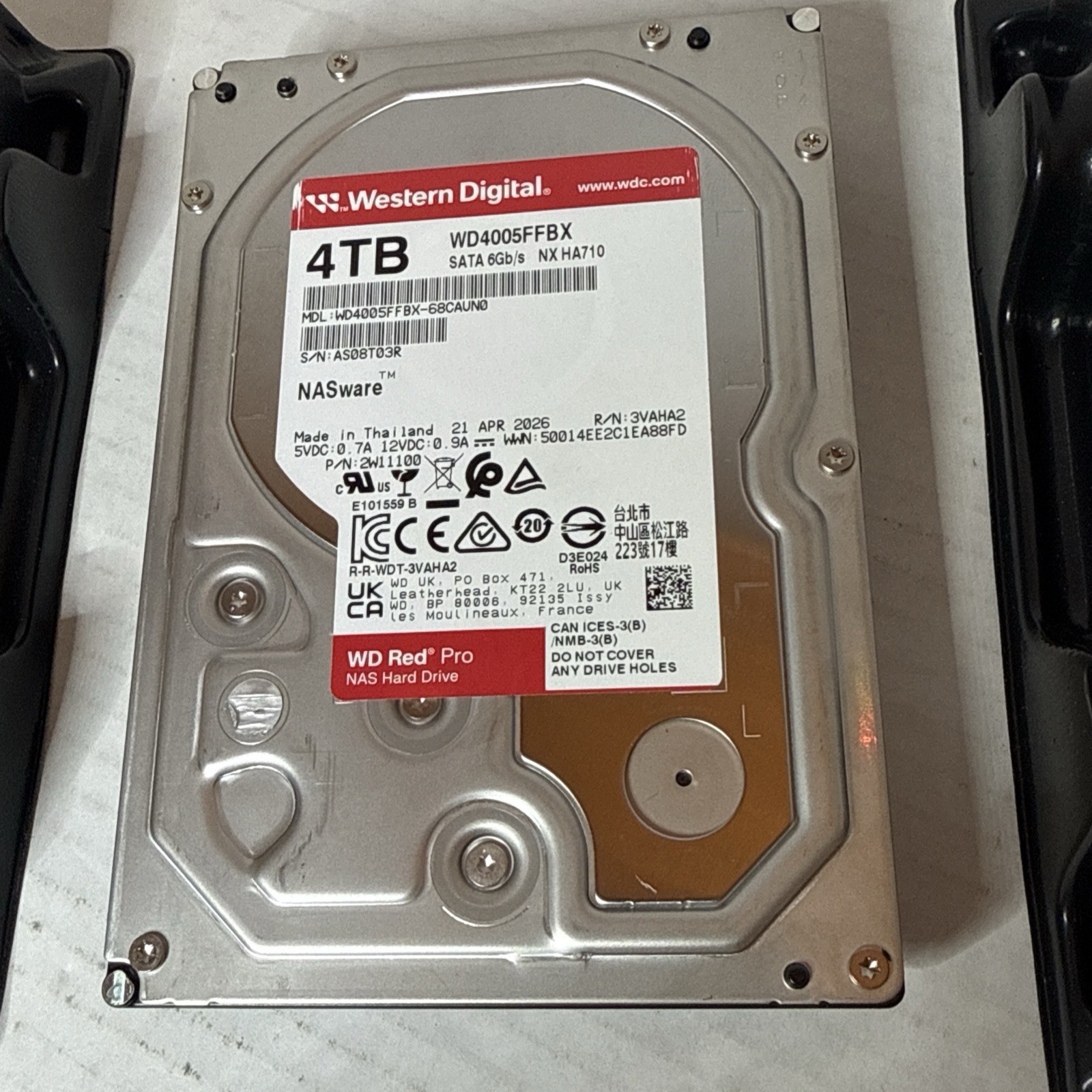 Western Digital WD4005FFBX 4TB Red Pro NAS Hard Drive 3.5" SATA