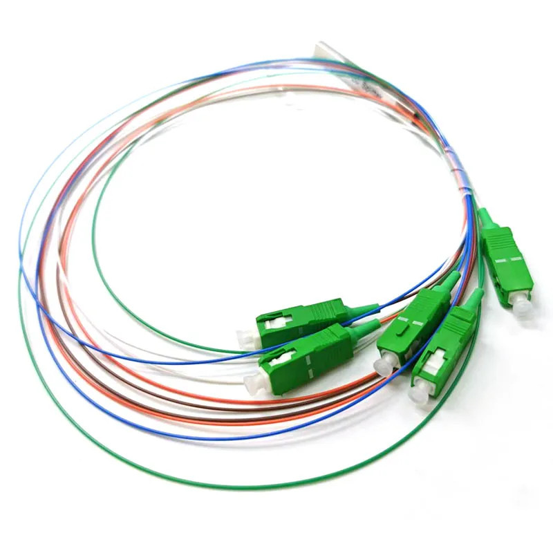1X4 SC/APC SM Single Mode 0.9mm G657A1 PVC LSZH 1m FTTH Fiber Optic Splitter
