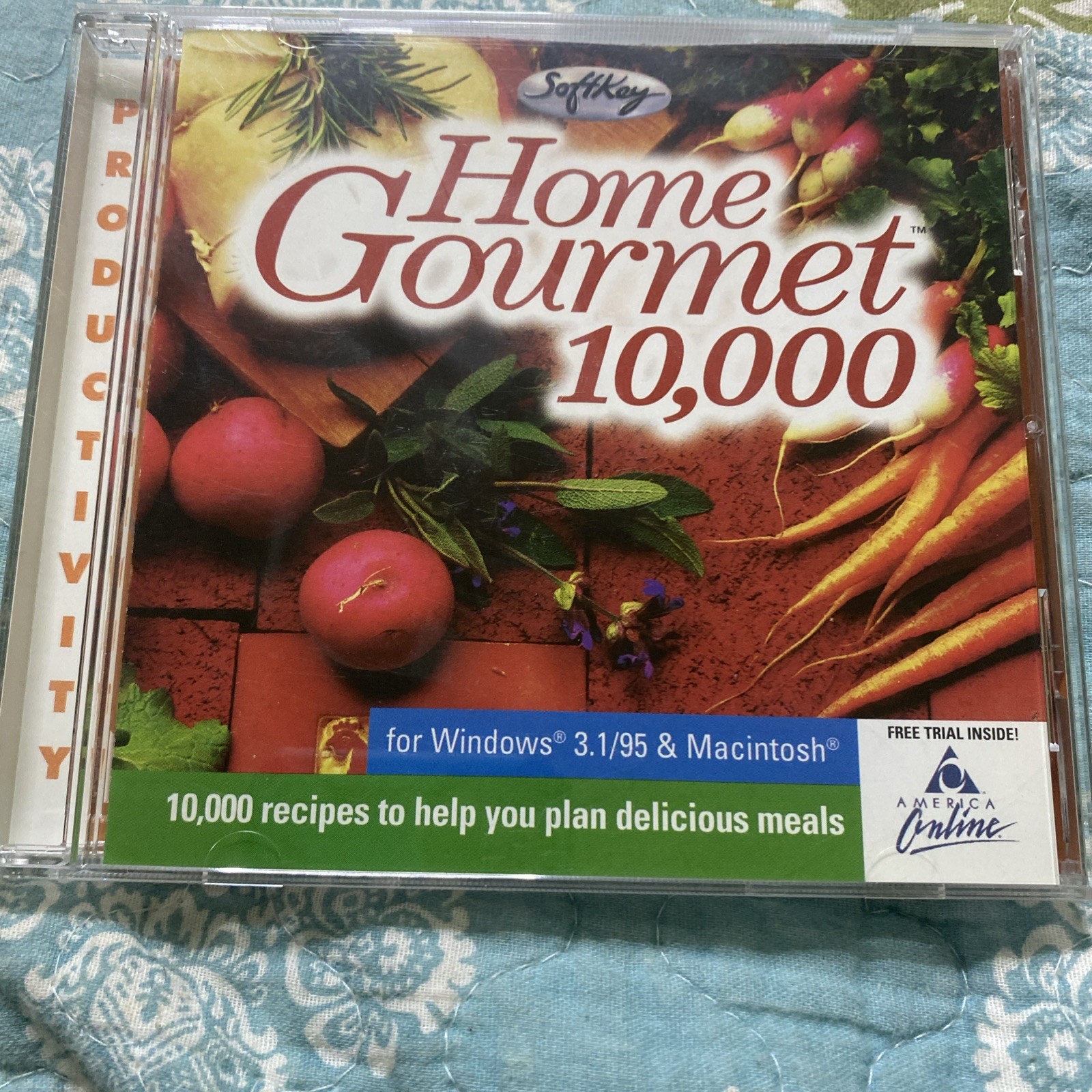 Vintage 1997 Home Gourmet 10,000 Recipe Software PC Windows 3.1 Apple Macintosh