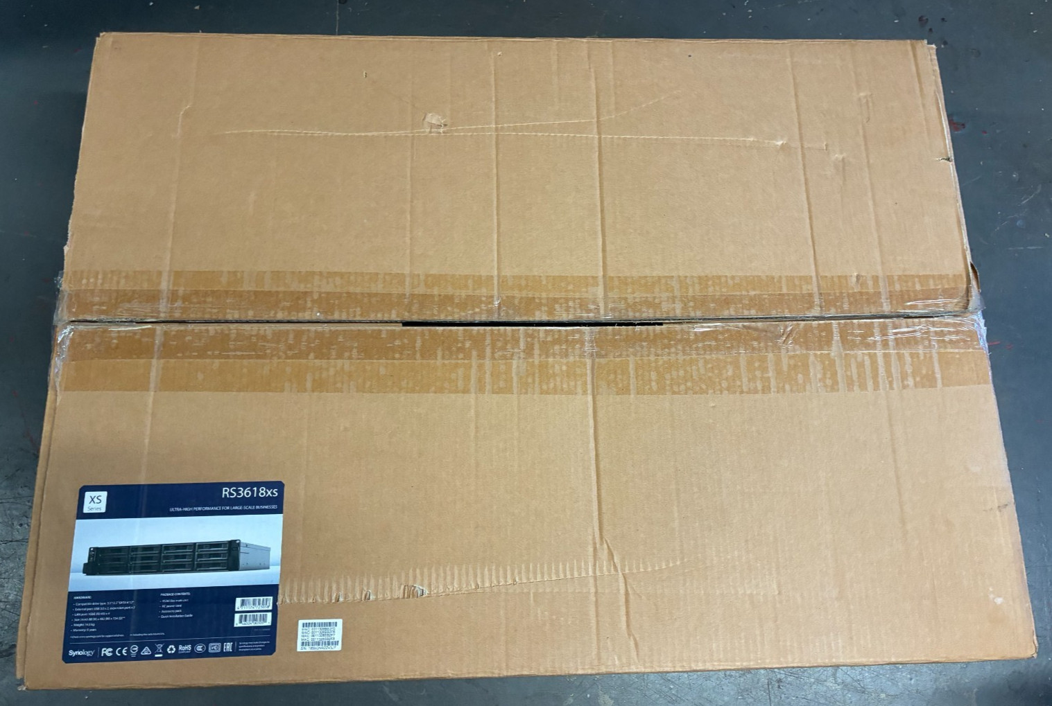 RS3618xs Synology 12 Bay NAS Original Box 8GB Memory Tested + RKS1317 Rail Kit