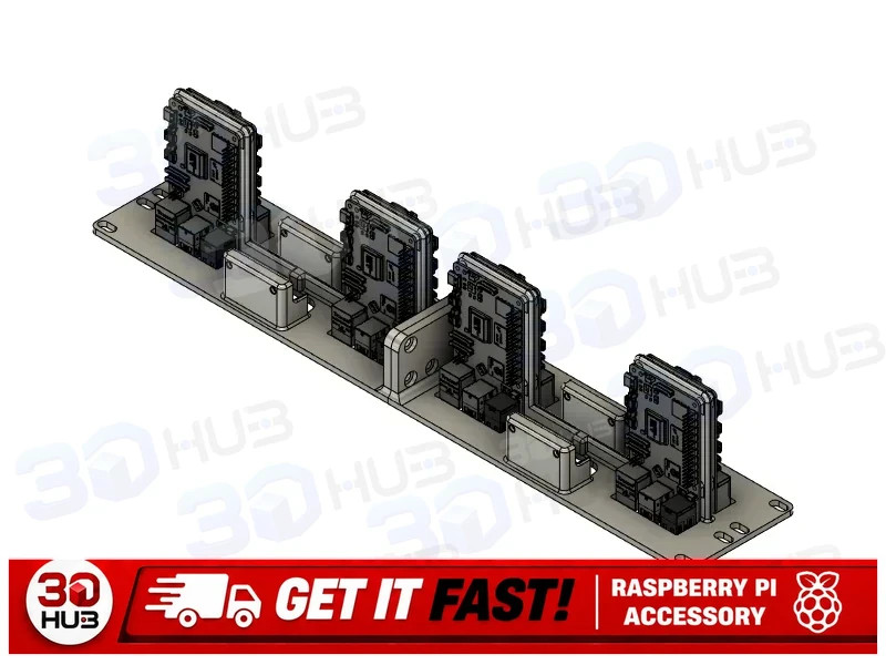 Raspberry Pi 5 4-Slot + JetKVM 2-Slot 19in 2U Server Rack Mount Bracket