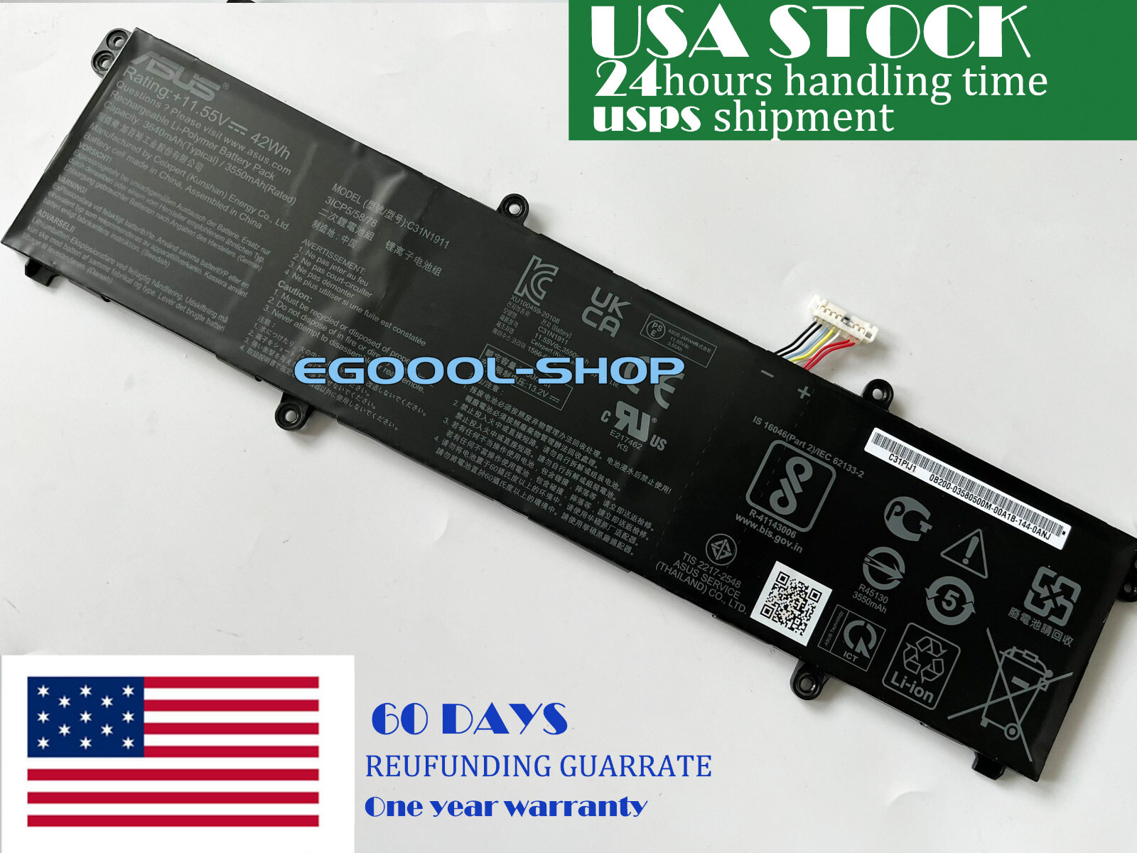 New Genuine B31N1911 battery For Asus X421EQ X421FA X421FF X421FL X421FP X421FQ
