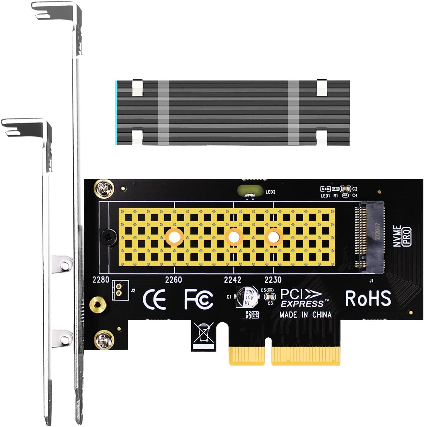 PA09-HS M.2 Nvme to Pcie 4.0 X4 Adapter with M.2 Heatsink for M.2 Nvme SSD
