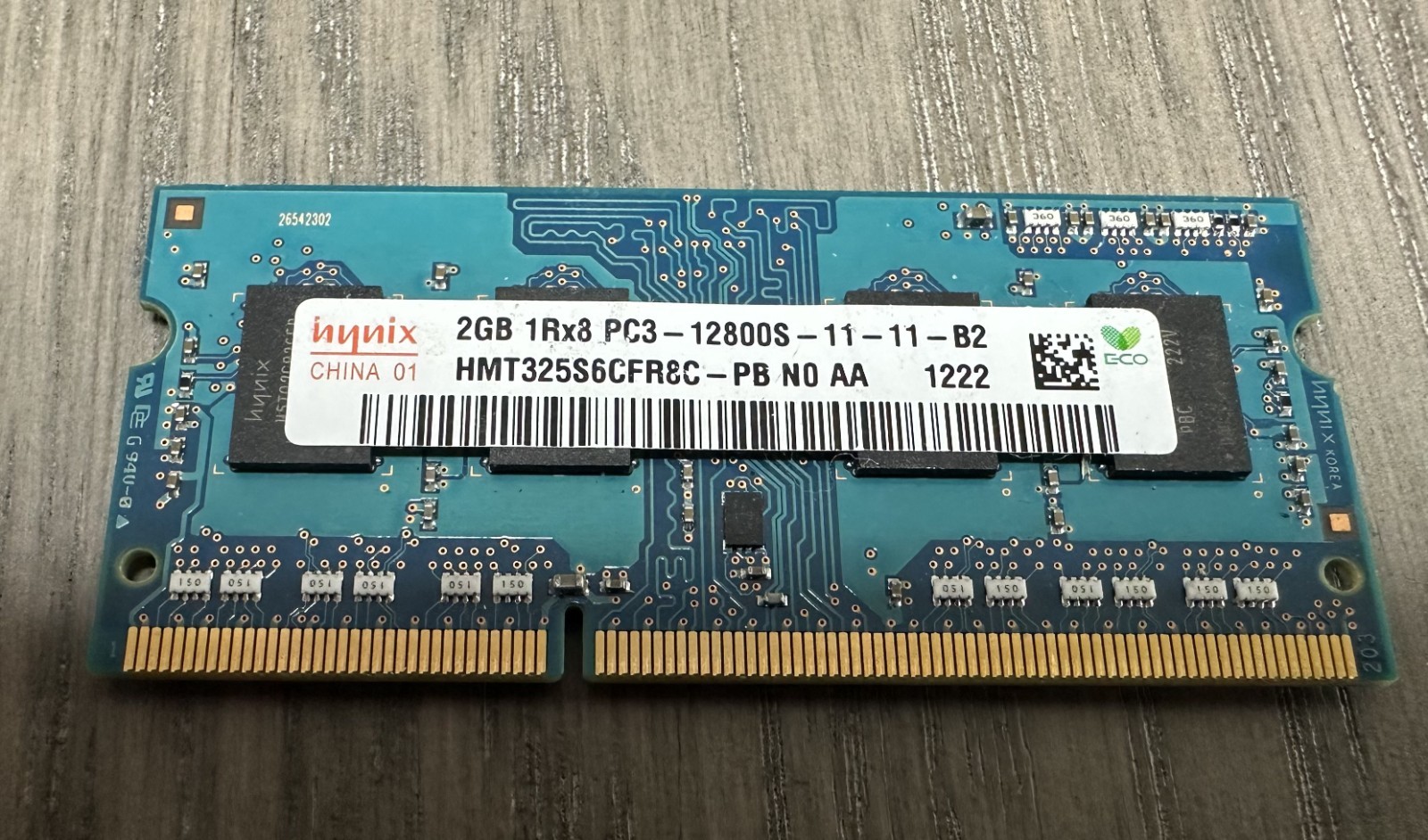 HYNIX 2GB PC3-12800s DDR3-1600MHz 1Rx8 SODIMM 11-11-B2 HMT325S6CFR8C - TESTED