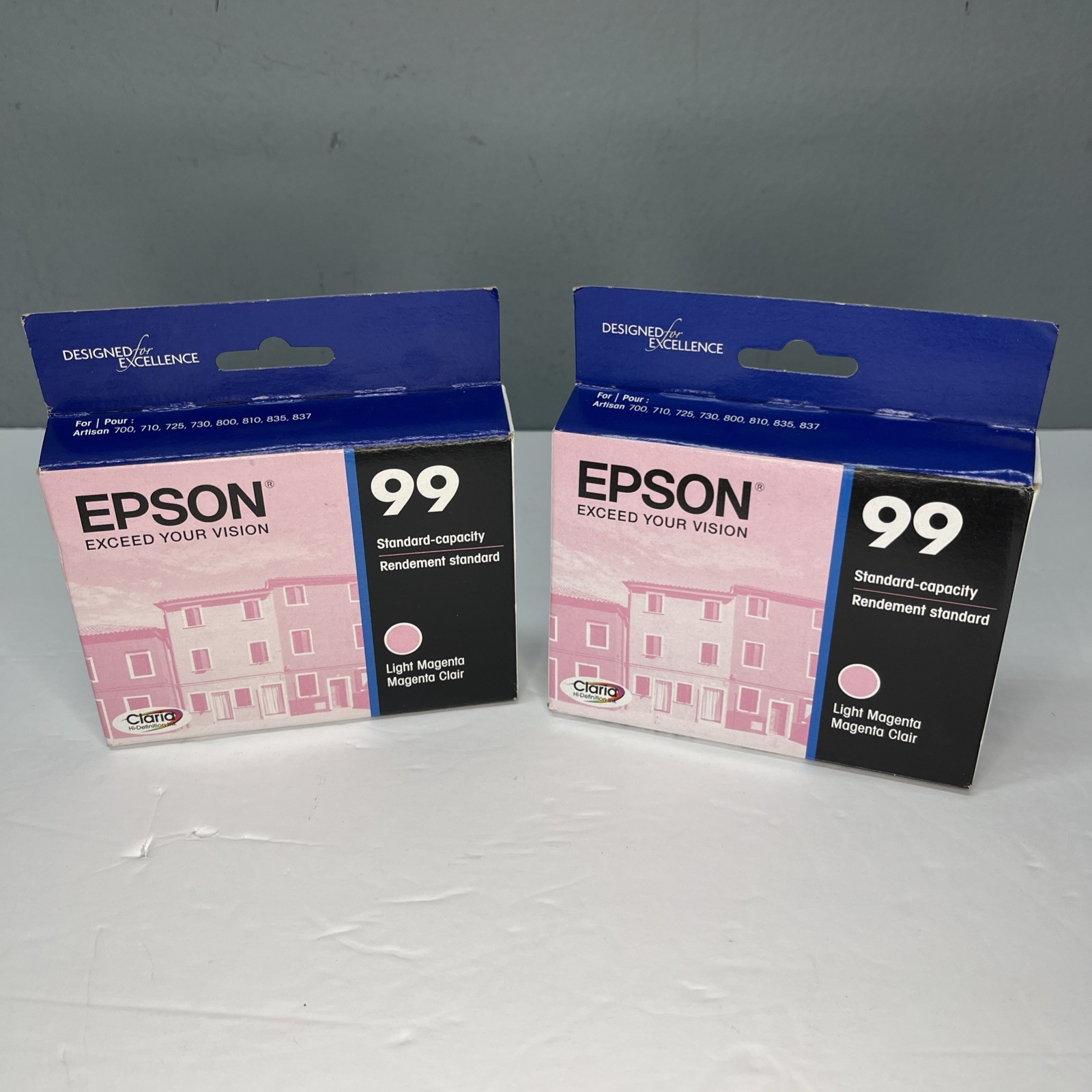 Lot of 2 Epson 99 Light Magenta Ink Cartridge Brand New Sealed Packaging Expired